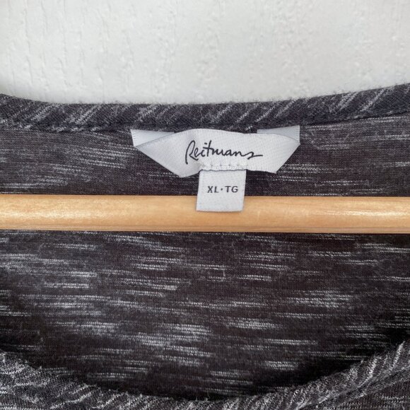 Reitmans - Black & Grey Asymmetrical Hem Tunic Top – XL - Picture 2 of 5